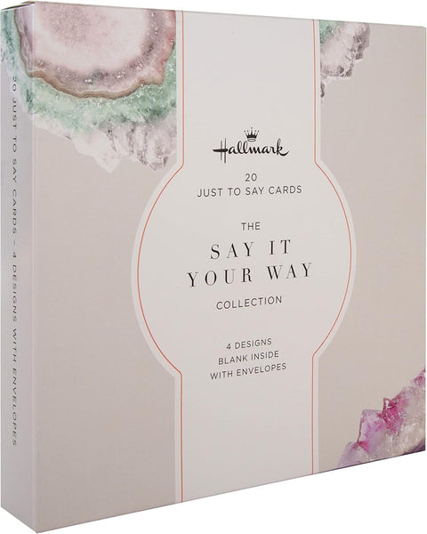 Hallmark 'Just To Say' Cards - Multipack of 20 in 4 Geode Designs