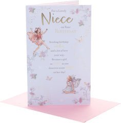 UK Greetings Birthday Card for Niece - Fairies Design