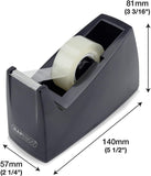 Rapesco 300 Tape Dispenser & 4 Tape Rolls – Black