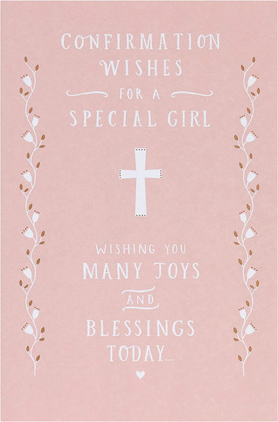 Confirmation Religious Holy Card with Joys and Blessings For Girls