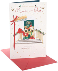 Boofle Embellished Extra-Special Mum & Dad Cute Christmas Greeting Card