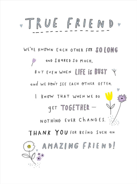 Thank You For Being An Amazing Friend Greeting Card Blank Inside Any Occasion 661022