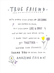 Thank You For Being An Amazing Friend Greeting Card Blank Inside Any Occasion 661022