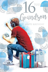 Age 16 Grandson Birthday Card