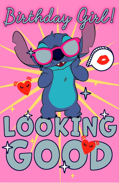 Disney Stitch Design with Foil Birthday Card