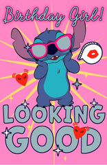 Disney Stitch Design with Foil Birthday Card