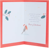 UK Greetings Christmas Card for Son - Snowy Robin Design