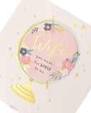 Cut Out Globe Design Wife Mother's Day Card