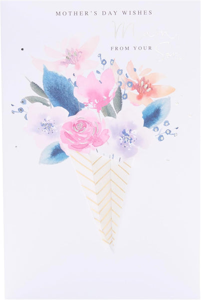 UK Greetings Mother's Day Card for Mum from your Son - Floral Bouquet Design