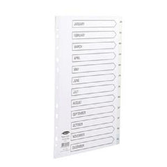 ValueX Divider A4 Jan-Dec Multipunched 120 Micron Polypropylene White 64701