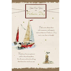 Wishing Well Studios Father's Day Card - Just for You on Father's Day Sailing Boat Design